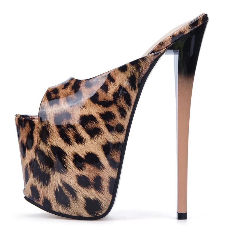 SDTRFT Shoes Woman Shallow Mouth Slipper Peep Toe 20cm Thin Heels Wedding Pumps Sapato Feminino High Heels Transparent Stilettos