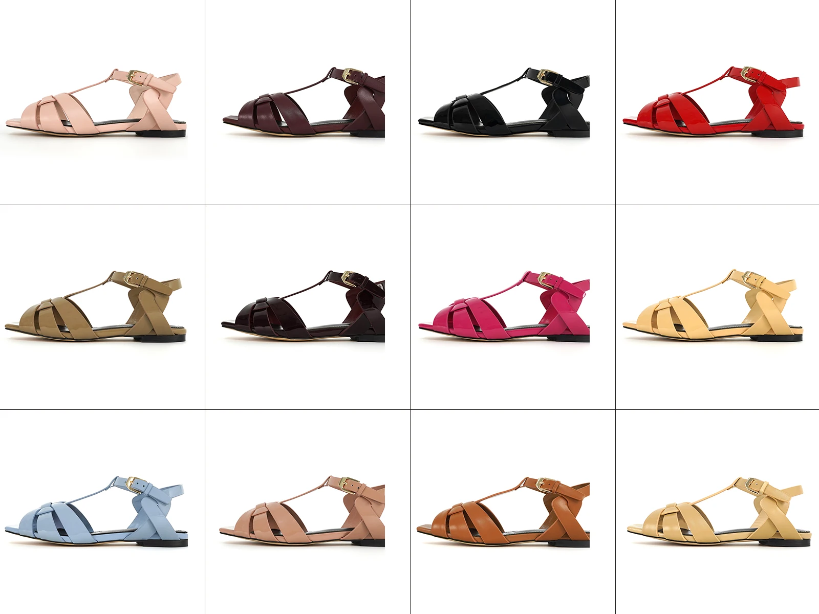 Summer Fashion Sandals, Leather Open-Toed Fish Mouth Shoes, Luxurious Party Shoes, Women's Roman Sandals, Flat Shoes, Size 35-44