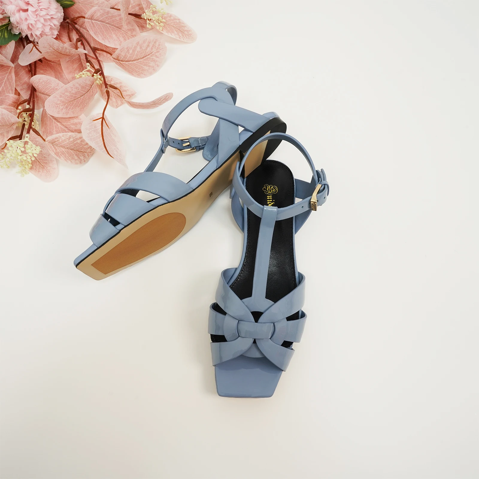 Summer Fashion Sandals, Leather Open-Toed Fish Mouth Shoes, Luxurious Party Shoes, Women's Roman Sandals, Flat Shoes, Size 35-44
