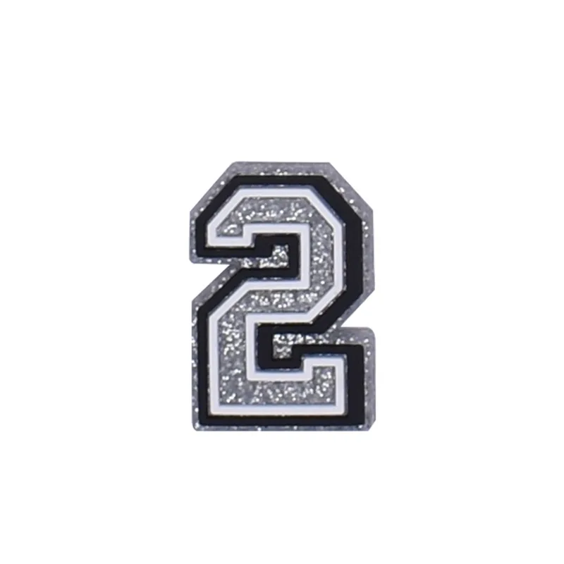 Number Shoe Charms for Crocs Accessories Decorations Silvery Pins Boy Girls Clogs Charms Women Kids Jeans Shoes Accessories
