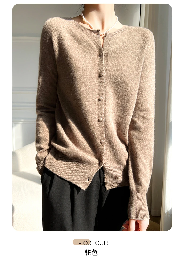 WinvyNee Women's Clothing Merino Wool Black Cardigans Sweater Solid Casual Warm Outerwears Knitted Tops Autumn Jumpers B1263018A