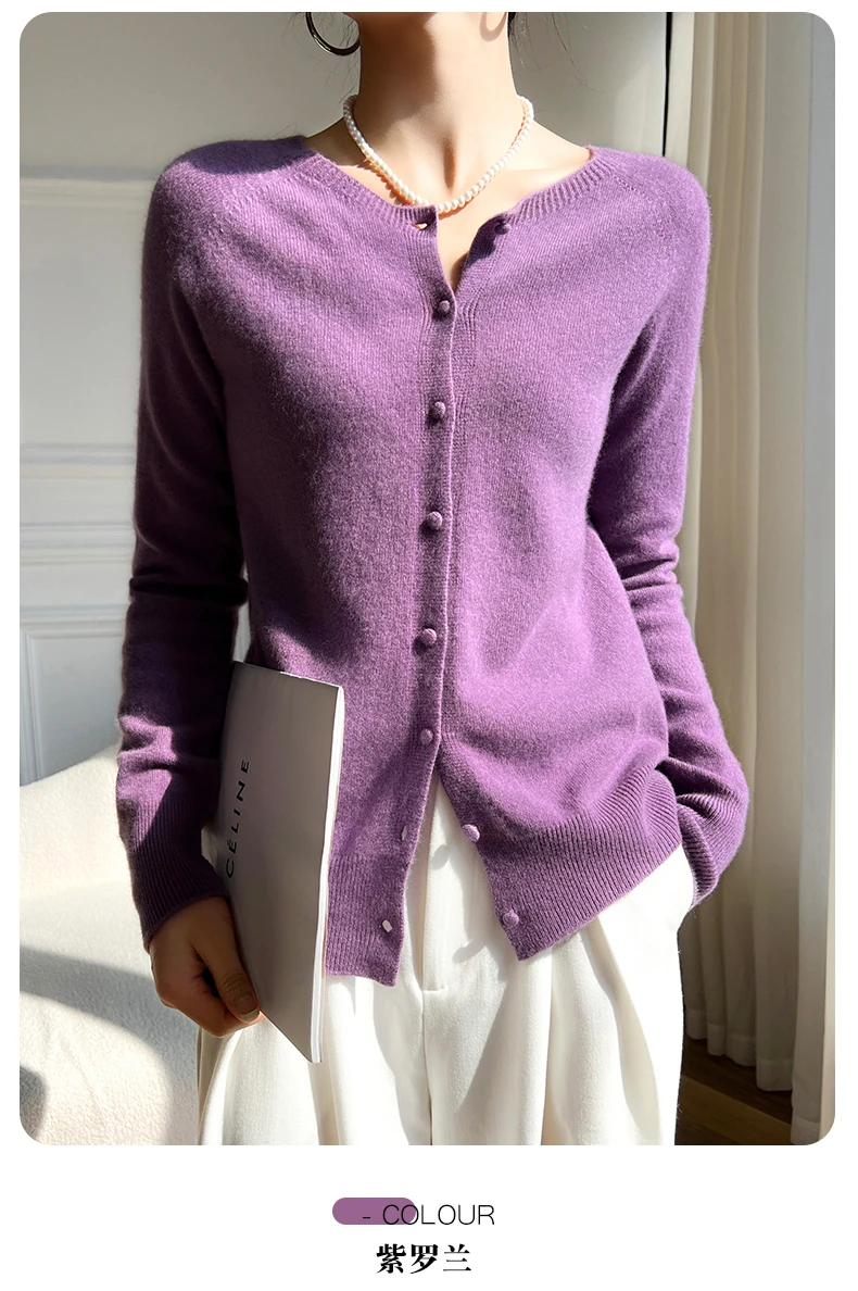 WinvyNee Women's Clothing Merino Wool Black Cardigans Sweater Solid Casual Warm Outerwears Knitted Tops Autumn Jumpers B1263018A