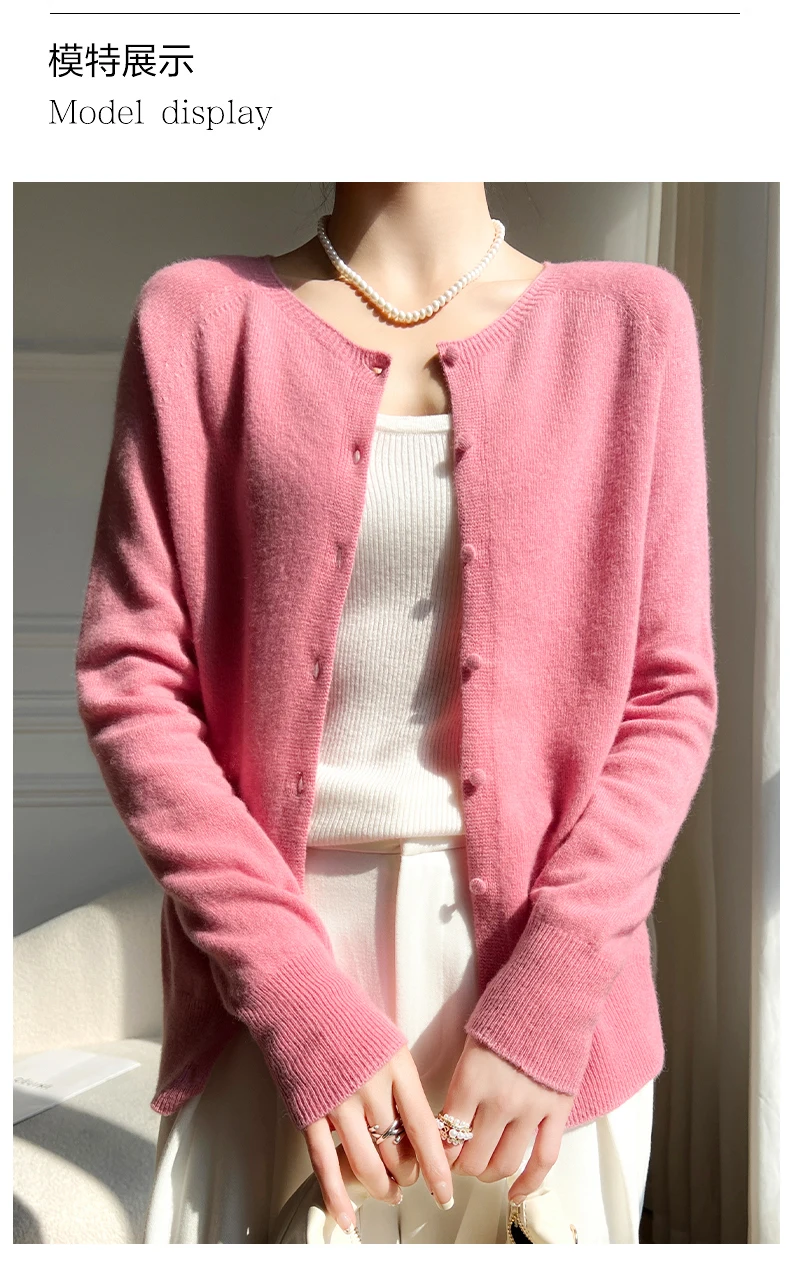 WinvyNee Women's Clothing Merino Wool Black Cardigans Sweater Solid Casual Warm Outerwears Knitted Tops Autumn Jumpers B1263018A