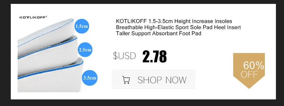 KOTLIKOFF Premium Orthotic Gel High Arch Support Insoles Gel Pad 3D Arch Support Flat Feet Women Men Orthopedic Foot Pain Unisex