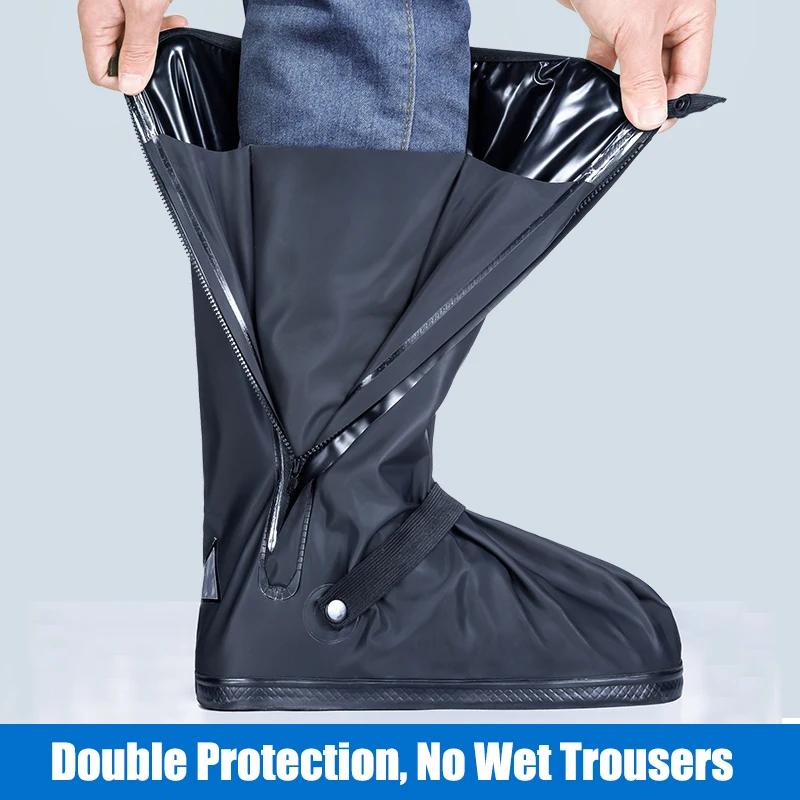 Waterproof Shoes Cover Thick Waterproof Reusable Motorcycle Cycling Bike Rain Overshoes Outdoor Anti-slip Boot Shoes Cover