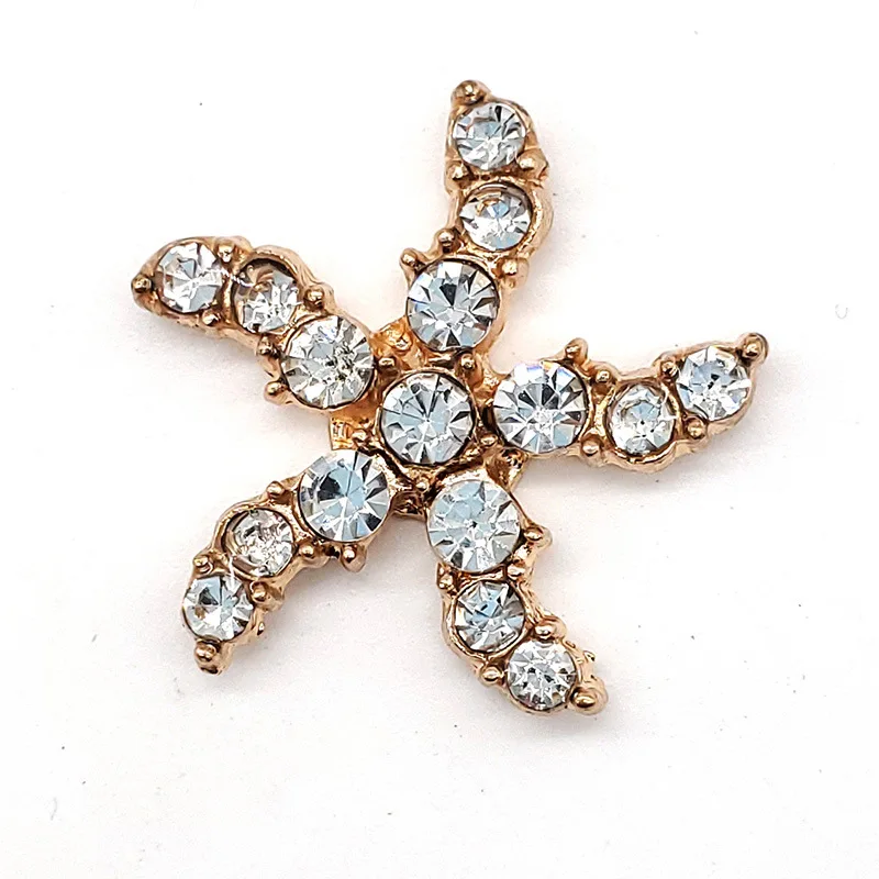 Shoe Charms Jewelry Flower Rhinestone Crystal Drill Hole Shoe Buckle Decorations Shoes Assessories Chain Girl Gift 1pcs
