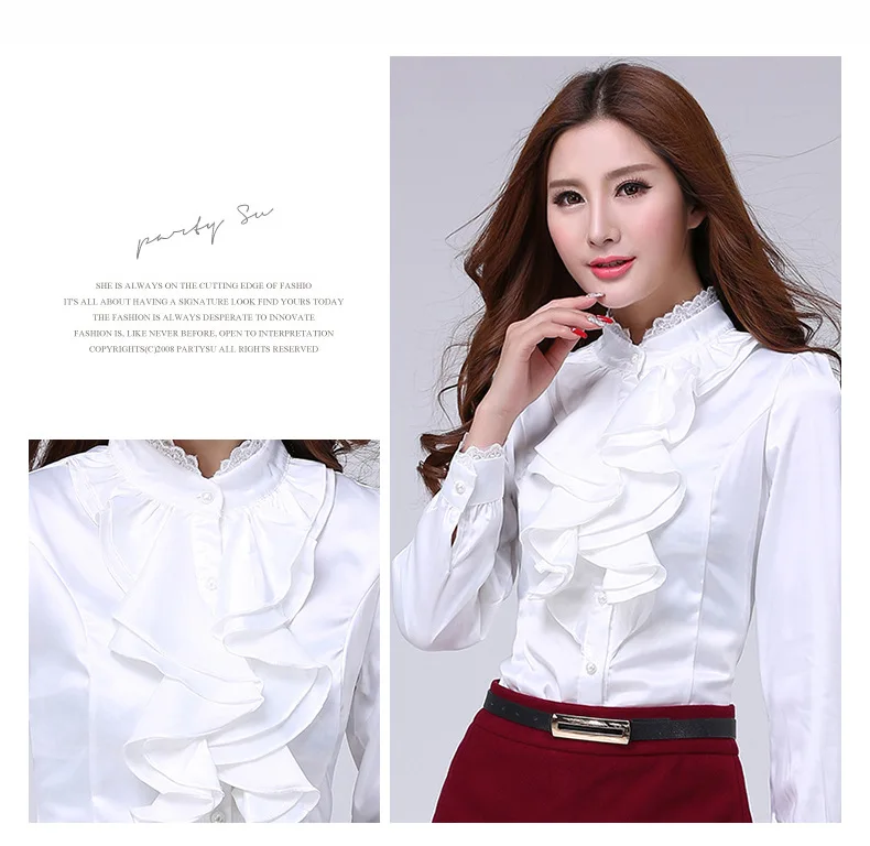 Blouse Shirt Women Fashion Blouses Pink Casual Shirts Elegant Ruffled Collar White Office Female Clothing Spring Tops 2022 New