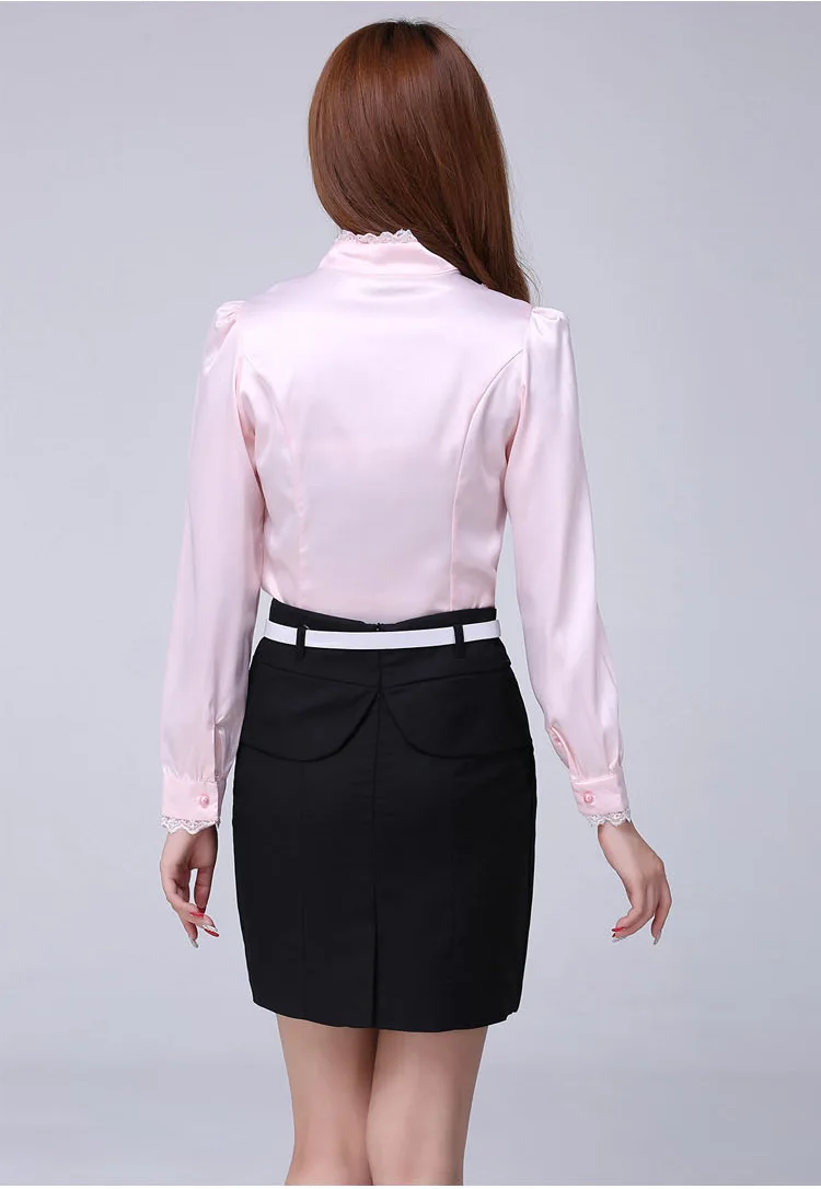 Blouse Shirt Women Fashion Blouses Pink Casual Shirts Elegant Ruffled Collar White Office Female Clothing Spring Tops 2022 New