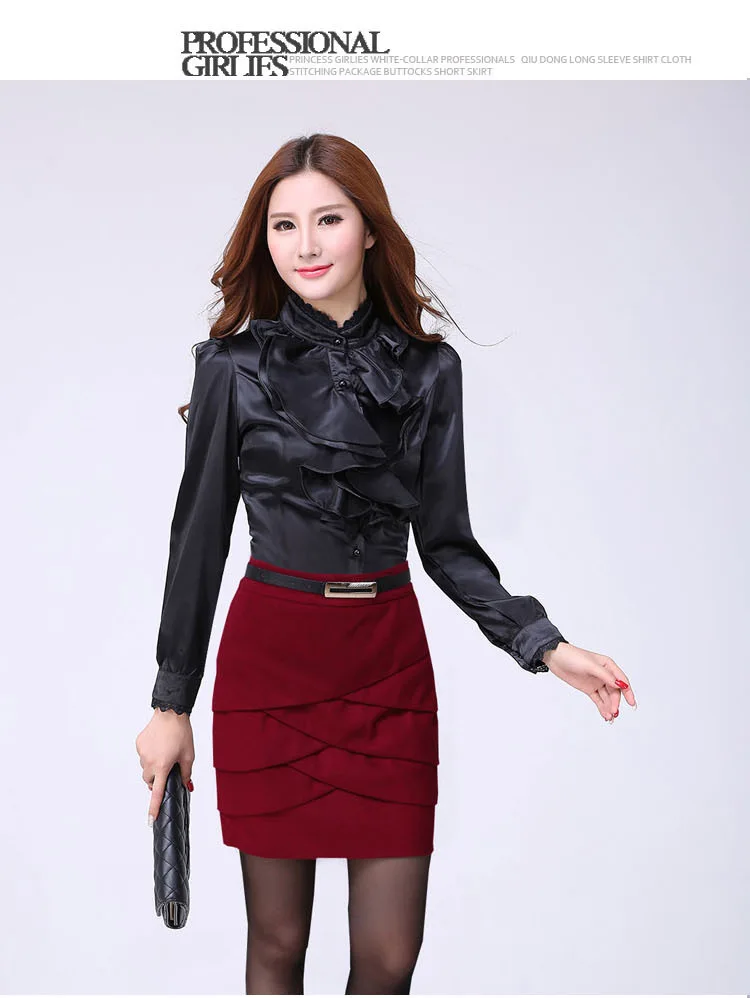 Blouse Shirt Women Fashion Blouses Pink Casual Shirts Elegant Ruffled Collar White Office Female Clothing Spring Tops 2022 New