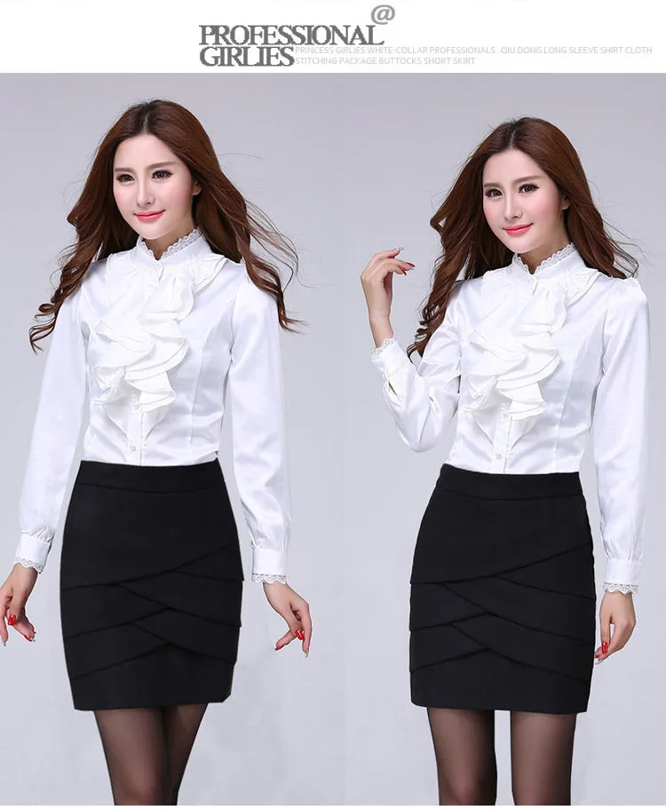 Blouse Shirt Women Fashion Blouses Pink Casual Shirts Elegant Ruffled Collar White Office Female Clothing Spring Tops 2022 New