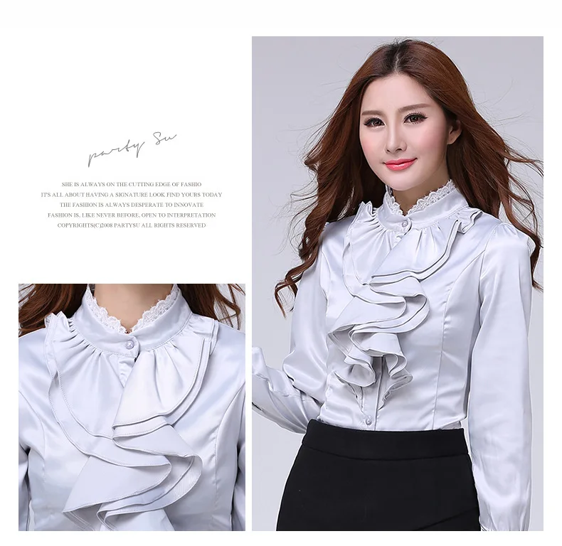 Blouse Shirt Women Fashion Blouses Pink Casual Shirts Elegant Ruffled Collar White Office Female Clothing Spring Tops 2022 New