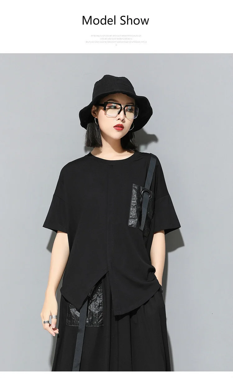 Amax luluE 2024 Korean Fashion Luxury Ladies Punk Tops Tees Womens Black Kawaii Clothes Patchwork Female Cotton Harajuku Tshirts
