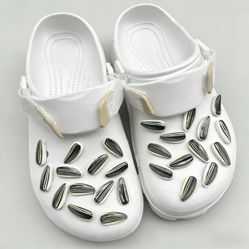 New Shoe Charms Accessories DIY Creative Melon Seeds Sunflower Seeds Shoes Flower Shoes On Decoration Detachable Accessories