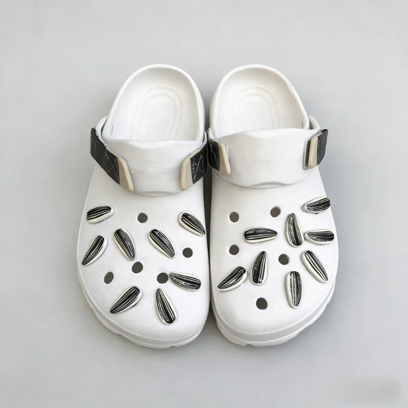 New Shoe Charms Accessories DIY Creative Melon Seeds Sunflower Seeds Shoes Flower Shoes On Decoration Detachable Accessories