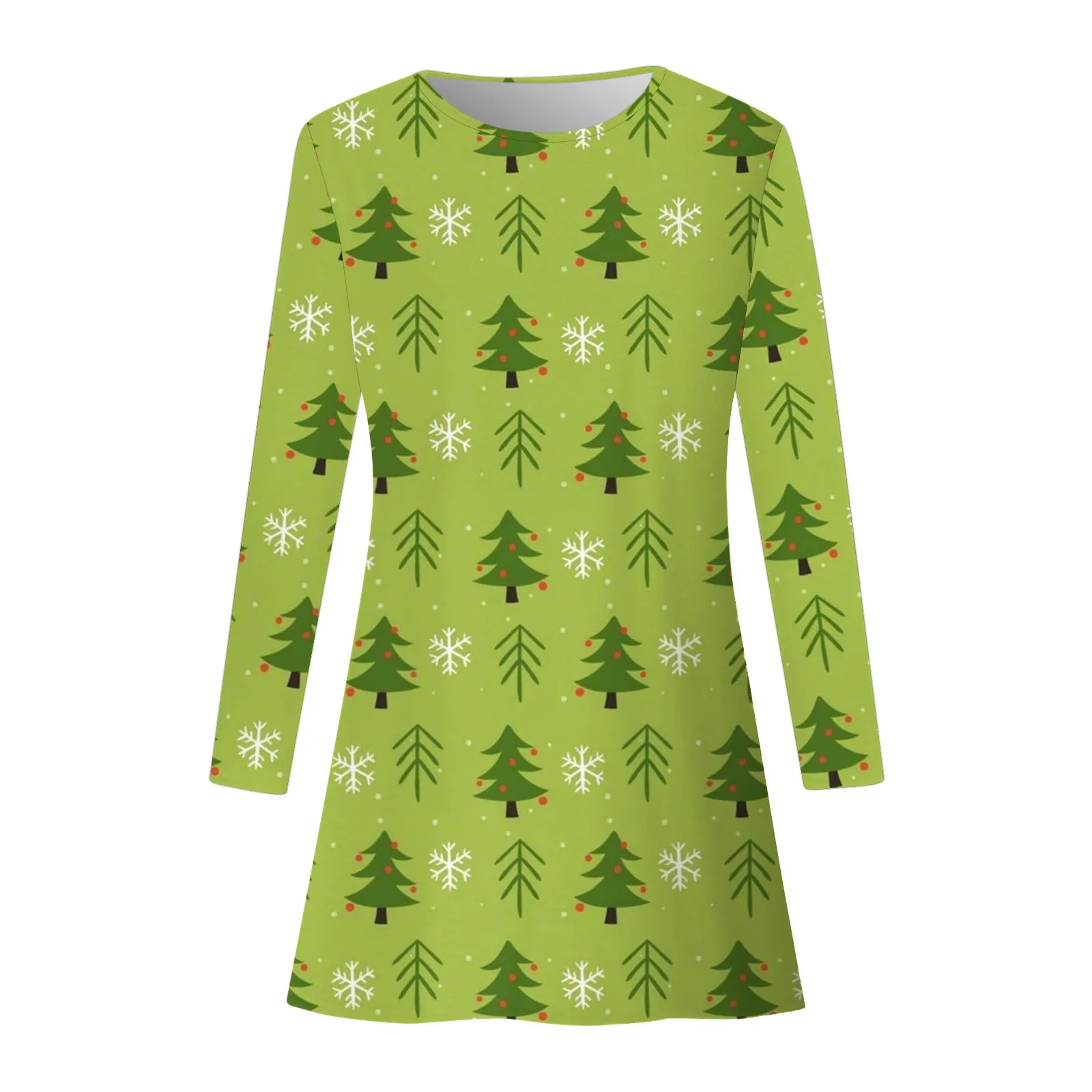 Red Christmas Party Dresses For Women 2023 Winter X-Mas Snowman Print A-Line Dress Casual Cute Long Sleeve Loose Oversize Dress