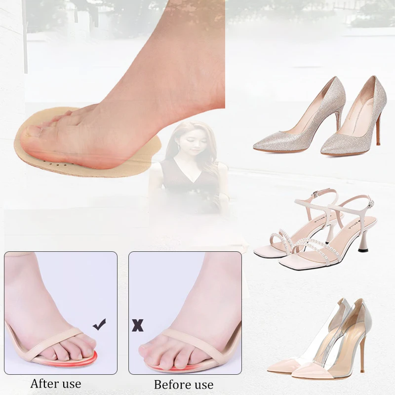 Leather Forefoot Pad for Women Sandals High Heels Non-slip Shoes Insoles for Women's Shoes Insert Adhesive Anti Slip Stickers