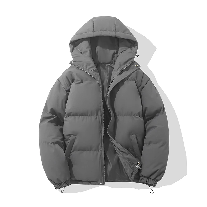Autumn And Winter Warm Fashion Harajuku Puffer Jacket Women High Neck Hooded Zipper Design Cotton-Padded Coat Abrigo Mujer