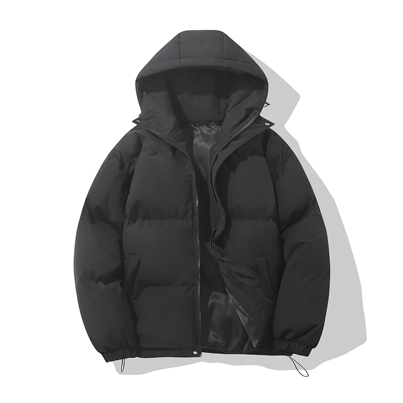 Autumn And Winter Warm Fashion Harajuku Puffer Jacket Women High Neck Hooded Zipper Design Cotton-Padded Coat Abrigo Mujer