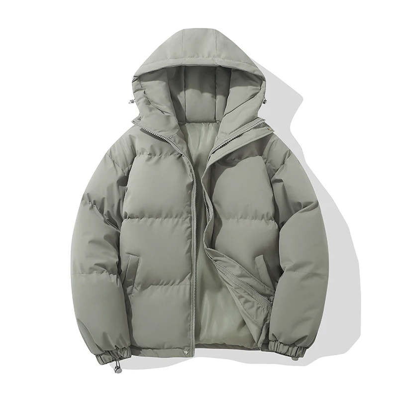 Autumn And Winter Warm Fashion Harajuku Puffer Jacket Women High Neck Hooded Zipper Design Cotton-Padded Coat Abrigo Mujer
