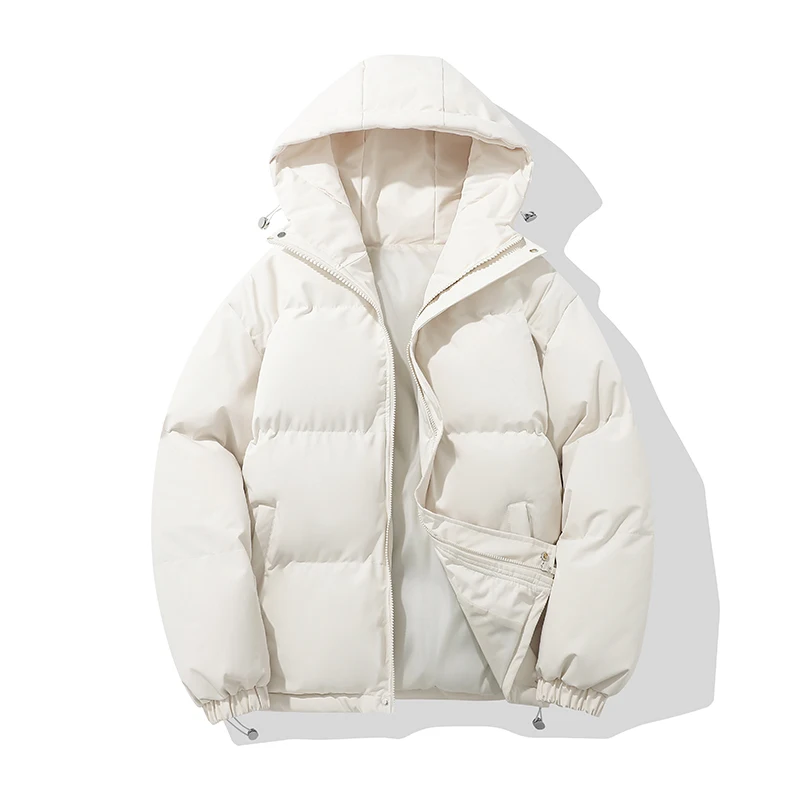 Autumn And Winter Warm Fashion Harajuku Puffer Jacket Women High Neck Hooded Zipper Design Cotton-Padded Coat Abrigo Mujer