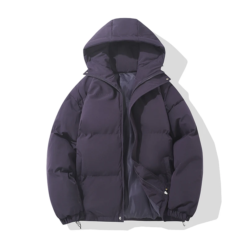 Autumn And Winter Warm Fashion Harajuku Puffer Jacket Women High Neck Hooded Zipper Design Cotton-Padded Coat Abrigo Mujer
