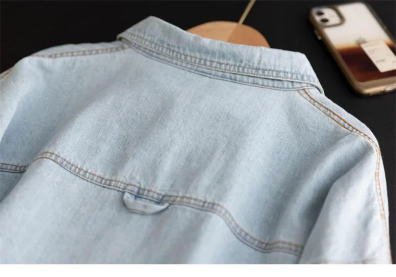 Women's Shirt Spring Autumn Korean Denim Shirt Jacket 2024 New Women Long Sleeved Loose Ladies Jeans Blouse Tops Lady