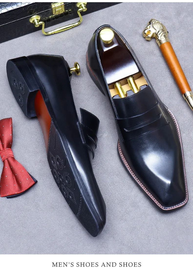 Men's Business Dress Leather Shoes Genuine Leather Shoes Full Cowhide British Laser Engraving Pattern Men's Wedding Shoes 37-46