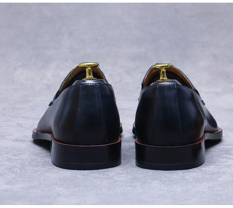 Men's Business Dress Leather Shoes Genuine Leather Shoes Full Cowhide British Laser Engraving Pattern Men's Wedding Shoes 37-46