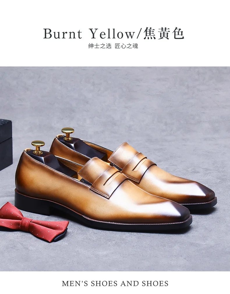 Men's Business Dress Leather Shoes Genuine Leather Shoes Full Cowhide British Laser Engraving Pattern Men's Wedding Shoes 37-46