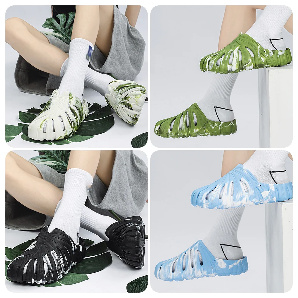 Women/Man Monstera Pattern Shoes Fashionable Anti-slip Indoors Sandal For Living Room