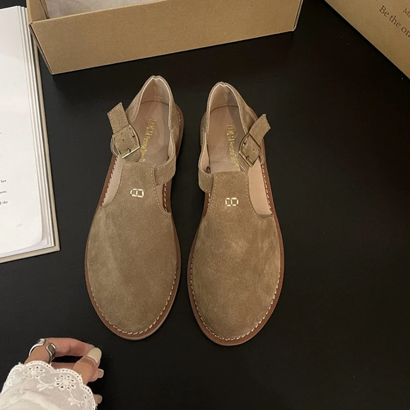 DIMANYU Retro Roman Baotou Sandals Women Wear 2026 Summer New Frosted Real Leather Female Flat Shoes Hollow Women Sandals