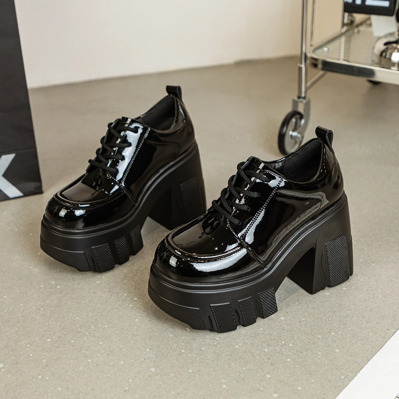 AIYUQI Women's High Heels Lace-up 2026 New Genuine Leather Platform Shoes Women Fashion 11cm High Women's Shoes