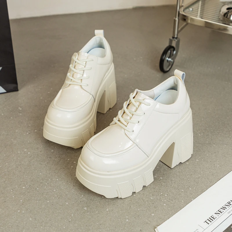 AIYUQI Women's High Heels Lace-up 2026 New Genuine Leather Platform Shoes Women Fashion 11cm High Women's Shoes