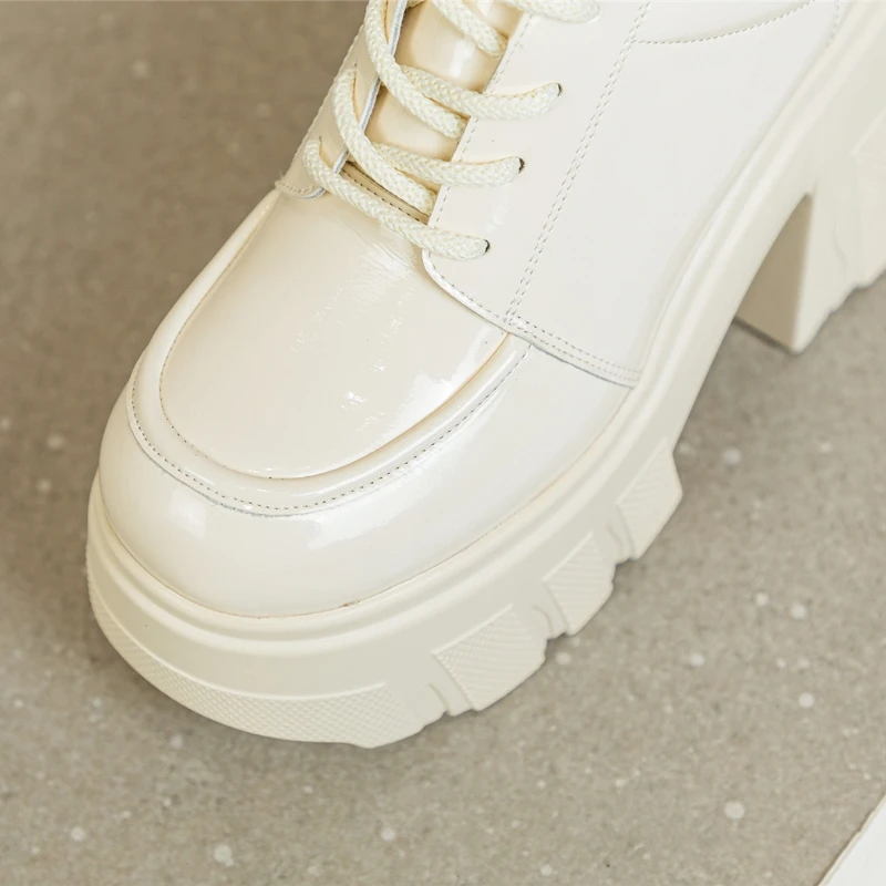 AIYUQI Women's High Heels Lace-up 2026 New Genuine Leather Platform Shoes Women Fashion 11cm High Women's Shoes