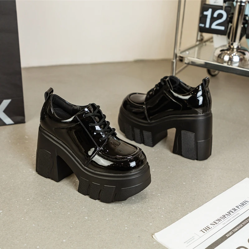AIYUQI Women's High Heels Lace-up 2026 New Genuine Leather Platform Shoes Women Fashion 11cm High Women's Shoes