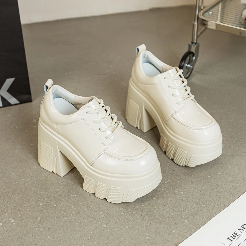 AIYUQI Women's High Heels Lace-up 2026 New Genuine Leather Platform Shoes Women Fashion 11cm High Women's Shoes