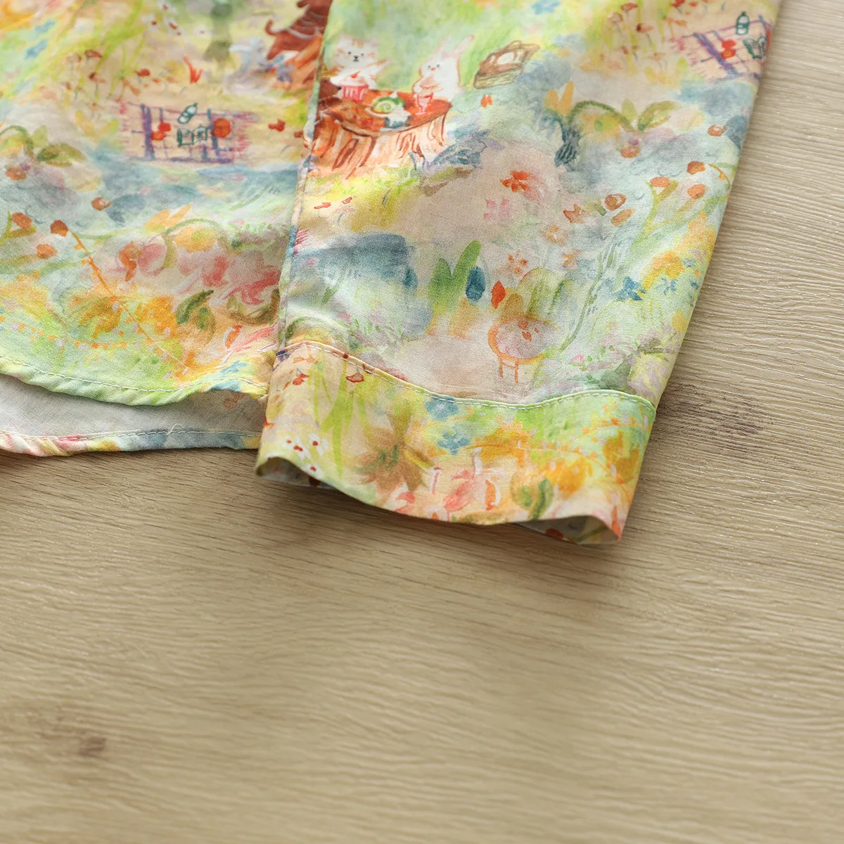 New Autumn Cotton Shirt For Women, Long Sleeve Oil Painting Kitten Tops, Sweet Cute Loose Blouses, 2024 Spring New T41535QM