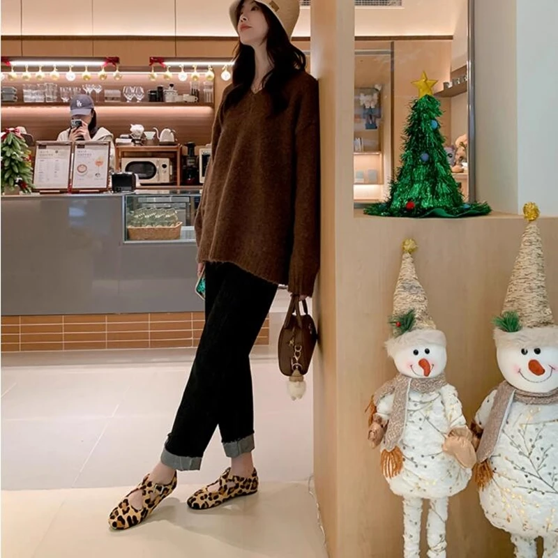 DIMANYU Women's Ballet Shoes 2026 New Spring Flats Shoes Women Fashion Cross Large Size Genuine Leather Mary Jane Shoes Women