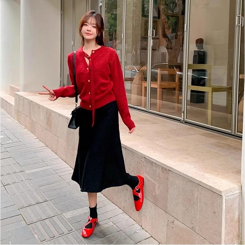 DIMANYU Women's Ballet Shoes 2026 New Spring Flats Shoes Women Fashion Cross Large Size Genuine Leather Mary Jane Shoes Women