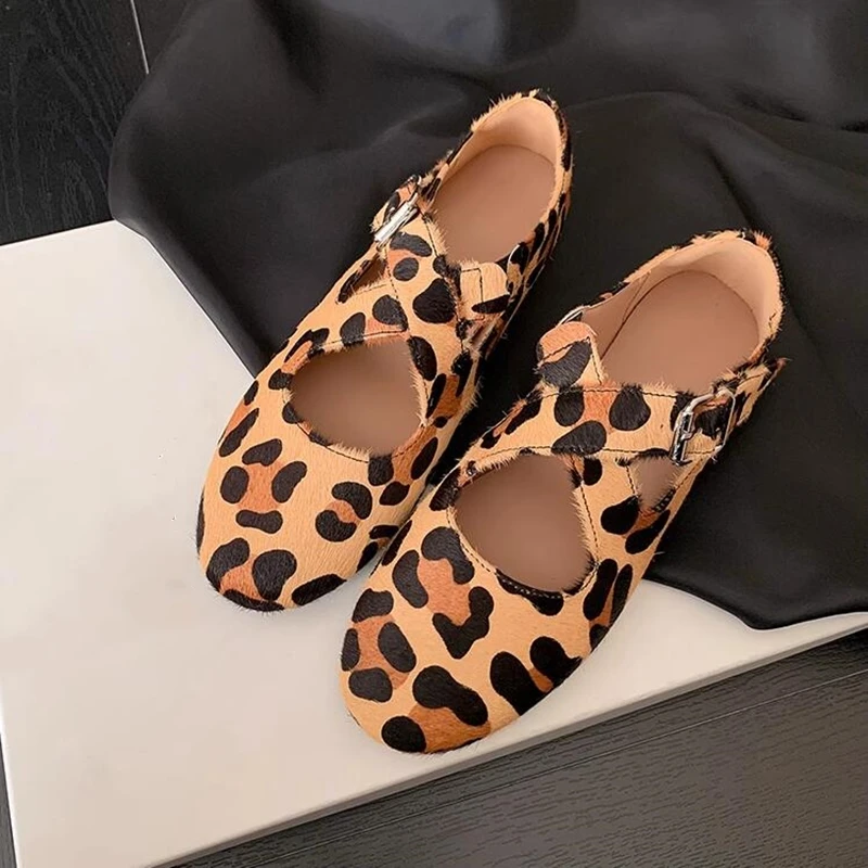 DIMANYU Women's Ballet Shoes 2026 New Spring Flats Shoes Women Fashion Cross Large Size Genuine Leather Mary Jane Shoes Women