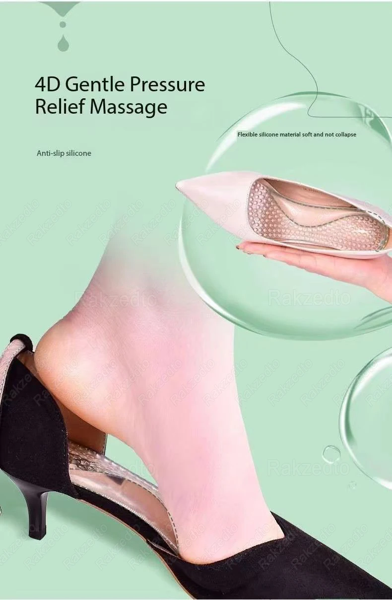 Silicone Insoles for Women Shoes Flat Feet Arch Support Orthopedic Gel Insoles for High Heels Inserts Foot Massage Shoe Pads