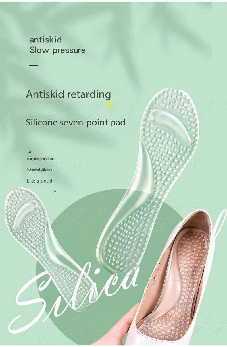 Silicone Insoles for Women Shoes Flat Feet Arch Support Orthopedic Gel Insoles for High Heels Inserts Foot Massage Shoe Pads