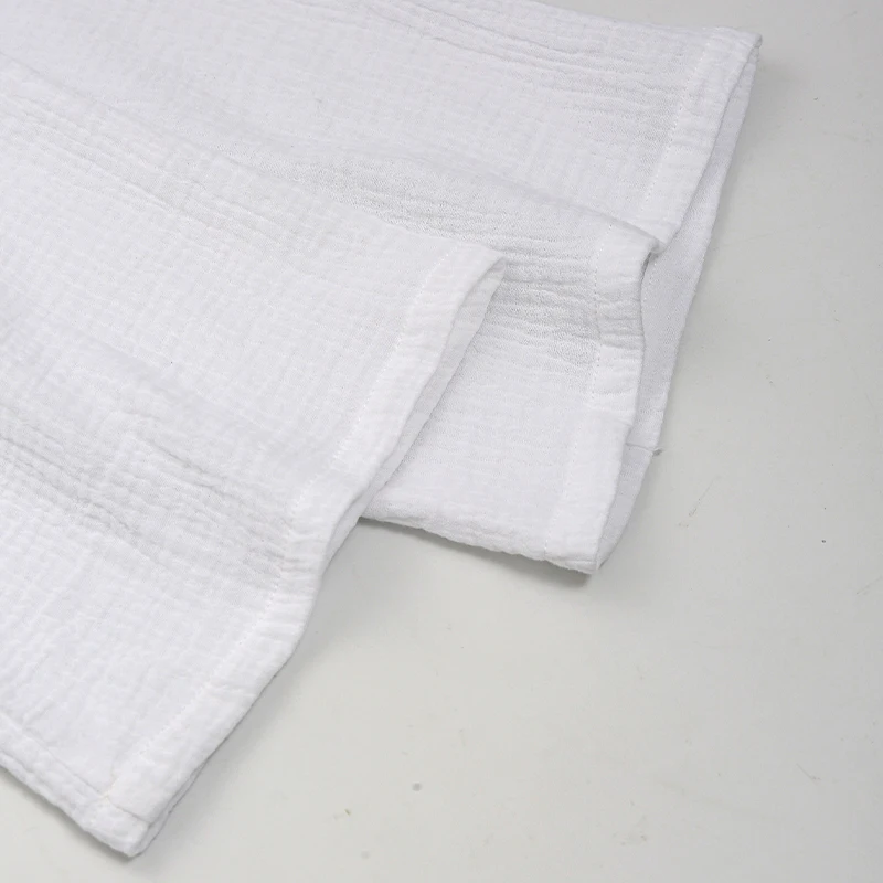 Muslin 100% Cotton Gauze Oversized Loose T-Shirt Sexy V-Neck Women'S Long Sleeve Top Bandage Elegant White Shrit And Blouse