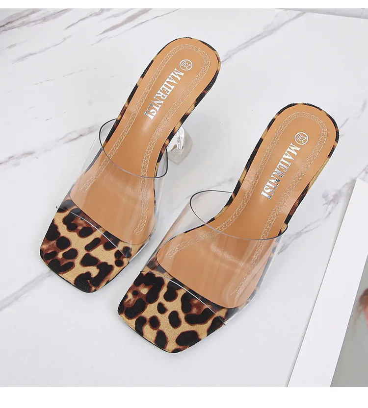 Oulylan 2024 New PVC Jelly Slippers Open Toed High Heels Women Transparent Heel Slippers Fashion Lady Shoes Sexy Slippers