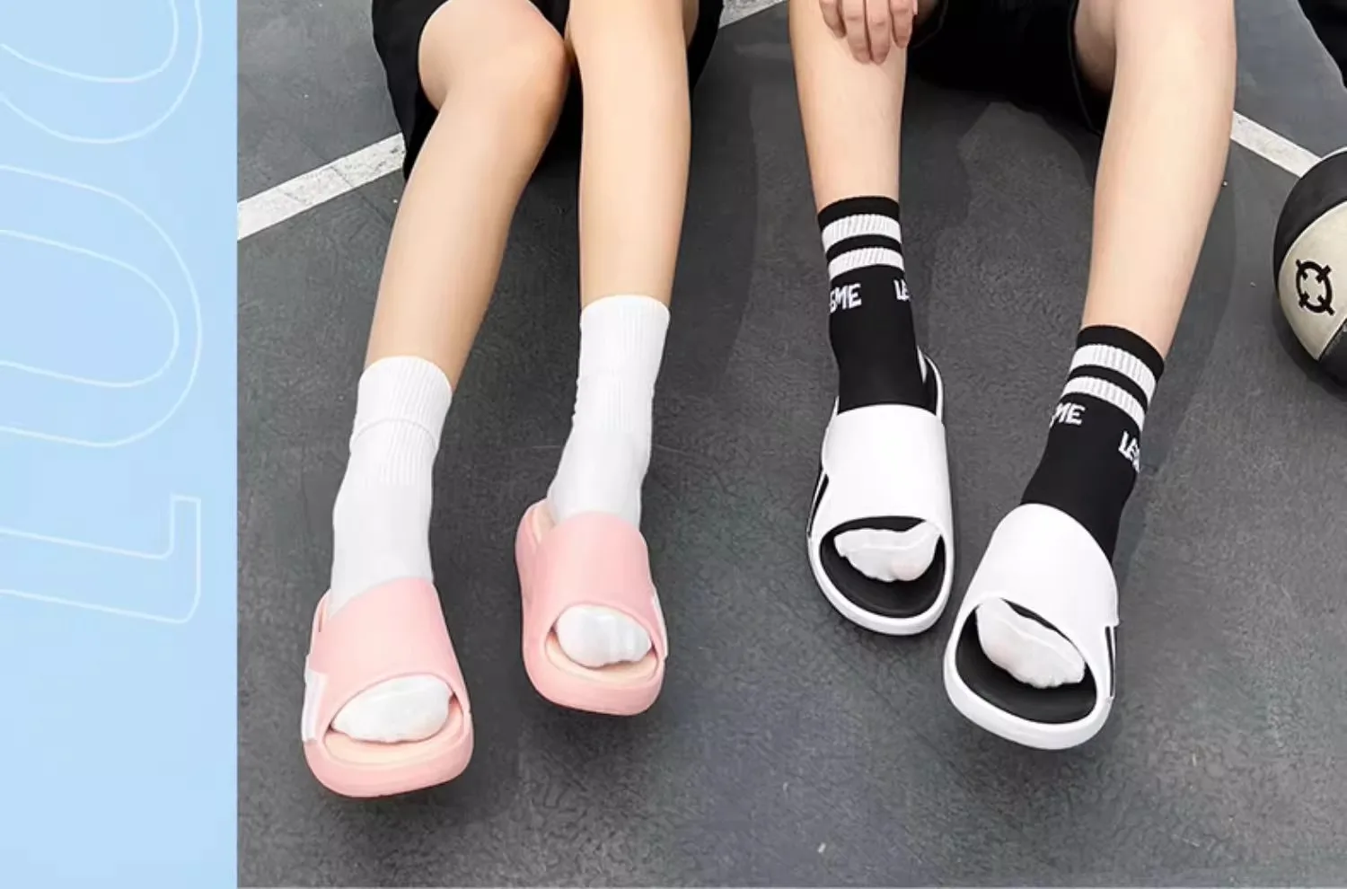Luofu Men's and Women's Couple New Sports Slippers Summer Indoor and Outdoor Thick Sole Basketball Anti slip Beach Sandals