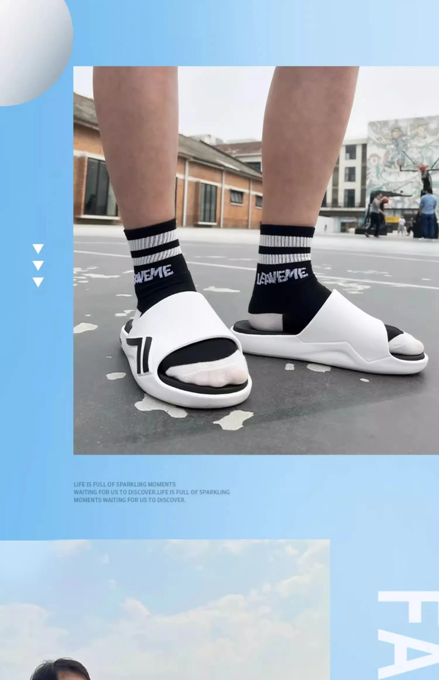 Luofu Men's and Women's Couple New Sports Slippers Summer Indoor and Outdoor Thick Sole Basketball Anti slip Beach Sandals