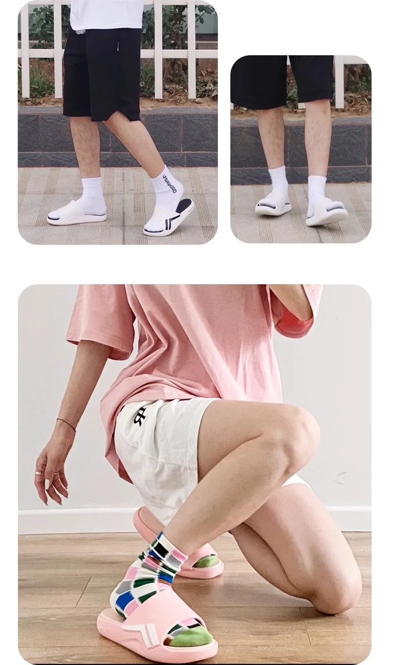 Luofu Men's and Women's Couple New Sports Slippers Summer Indoor and Outdoor Thick Sole Basketball Anti slip Beach Sandals