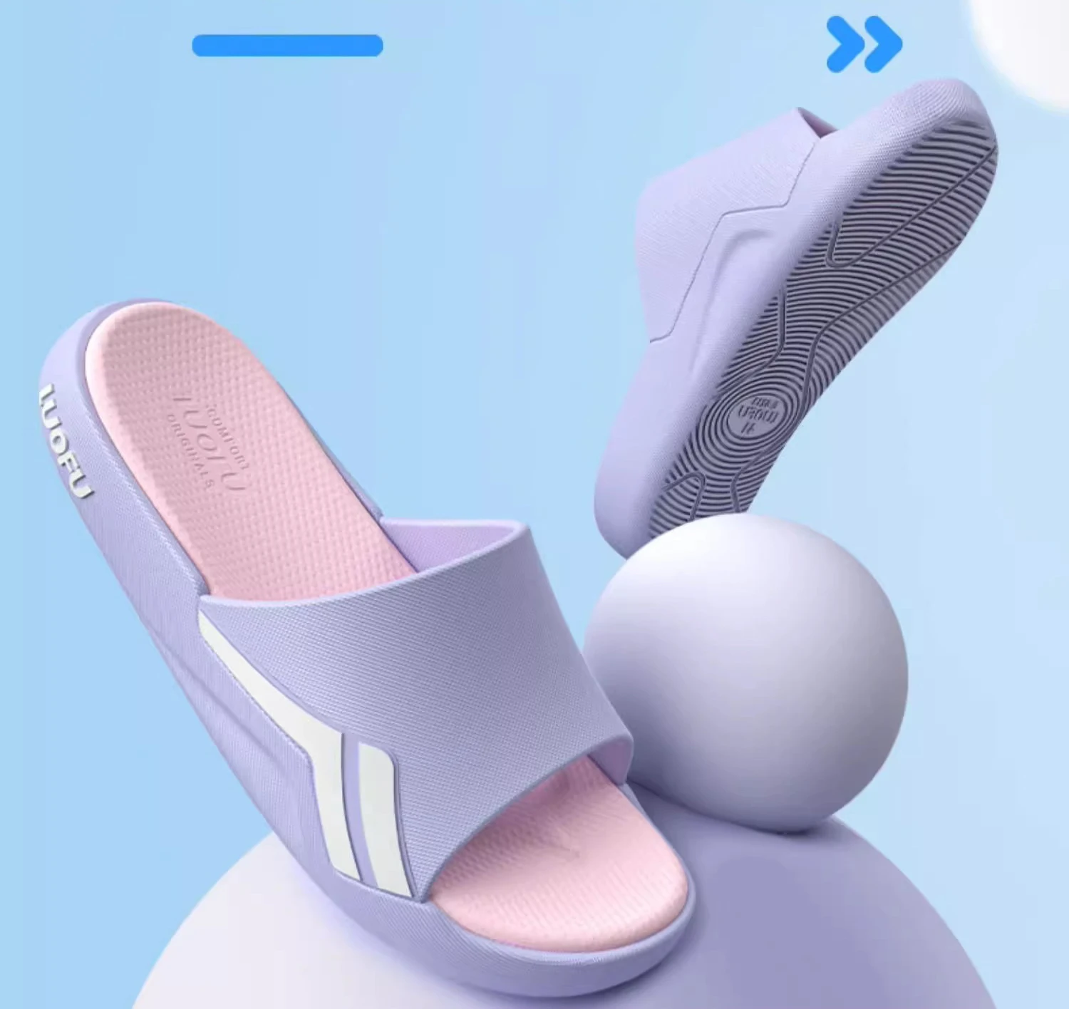 Luofu Men's and Women's Couple New Sports Slippers Summer Indoor and Outdoor Thick Sole Basketball Anti slip Beach Sandals