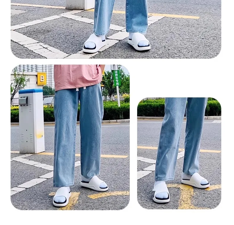 Luofu Men's and Women's Couple New Sports Slippers Summer Indoor and Outdoor Thick Sole Basketball Anti slip Beach Sandals