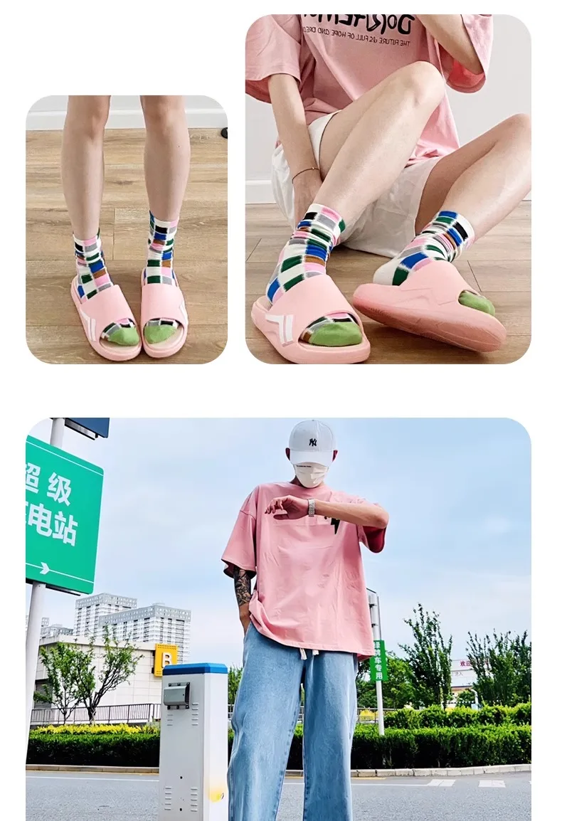 Luofu Men's and Women's Couple New Sports Slippers Summer Indoor and Outdoor Thick Sole Basketball Anti slip Beach Sandals